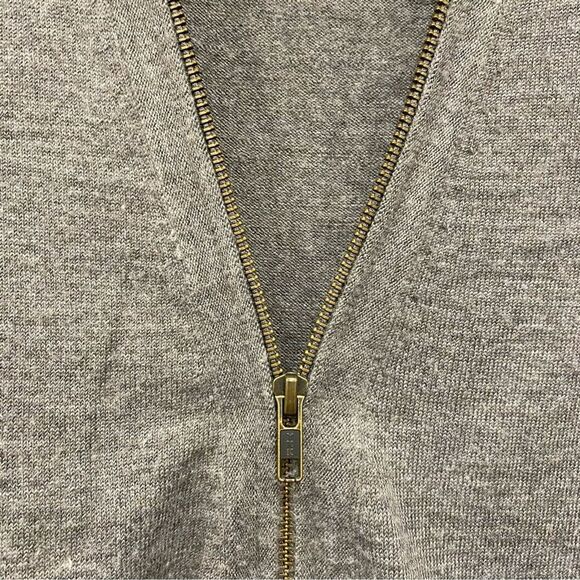 J. CREW S Y2K Gray Soft Knit Wool Blend Grandpa Zip Cardigan Sweater Academia - Picture 6 of 15